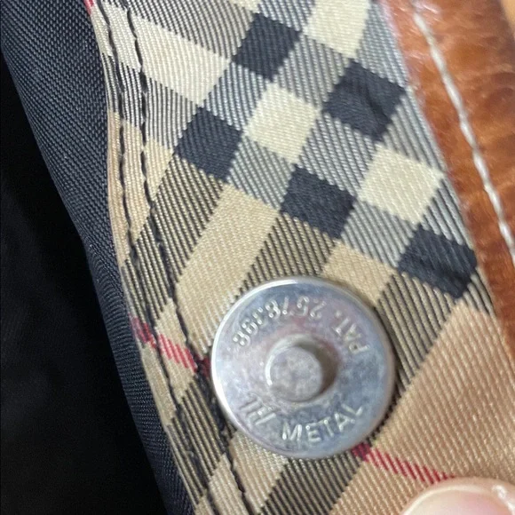 BurberryS Blue Label Plaid Tote Bag with Tan Accents - Picture 15 of 16